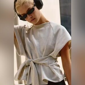 Free People For the Win Tee in oatmeal Heather XS